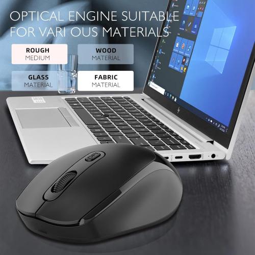 ONE-UP Wireless Mouse, 2.4G, Silent, USB Nano Receiver, for Laptop, Chromebook, PC, Mac, Windows and School Work (Grey)