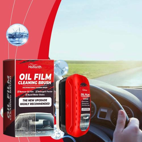 Automotive Oil Film Cleaning Brush 2024 Glass Oil Film Remover for Car Window Windshield Cleaner Tool Glass Cleaning Board 120mL