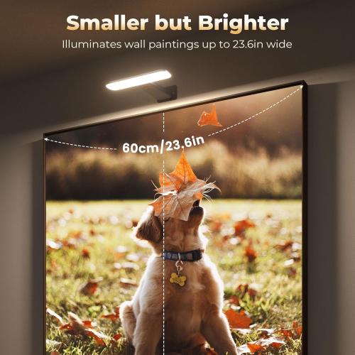 FULEN 2 Pack Picture Lights for Wall,Battery Operated Wall Sconce Rechargeable,LED Wall Light Cordless with Remote,3 Color Temperature, Art Lights for Painting,Frame,Gallery,Dartboard Lights,Black