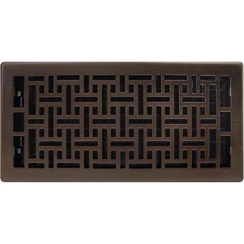 Decor Grates AJH614-RB Oriental Floor Register, 6X14 Inches, Rubbed Bronze Finish