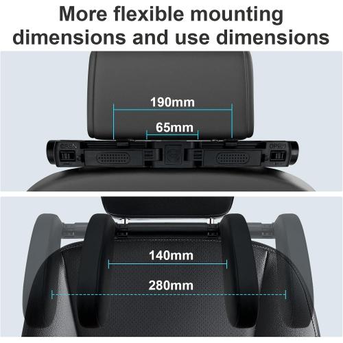 Car Headrest Pillow,Head, Neck Support Pillow,U Shaped Car Sleeping Pillow,180° Adjustable,Improve Head and Neck Posture and Adjust Sleep Position,Suitable for Kids and Adults (Black)