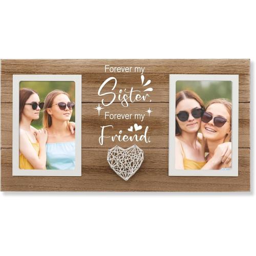 Sister Birthday Gifts From Sisters, 4x6 Picture Frame Bestie Gift - Double Photo Frame Gift Idea for Big Sister Valentine's Day Christmas Mothers Day Present