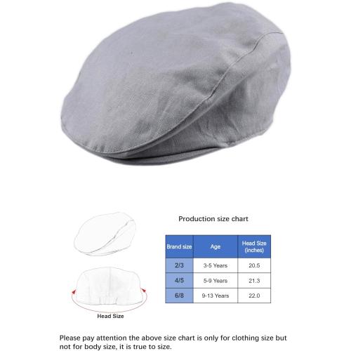 Bienzoe Boys Newsboy Baker Hat: Kids Cotton Linen Golf Outfit Cap