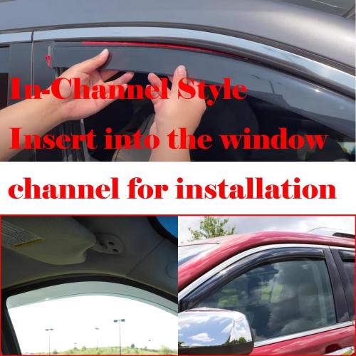 in-Channel Style Smoke Window Sun Rain Visors Vent Guard Shade Compatible with Nissan Titan Crew Cab 2004-2015