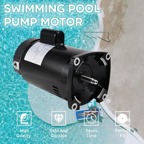 USQ1202 Pool Motor 2 HP, 3450 RPM, 48Y Frame Square Flange Pool Motor Compatible with A.O. Smith Century