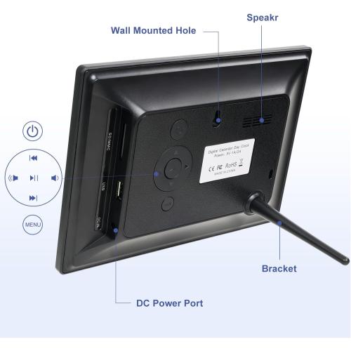 Digital Alarm Clock with Date and Day of Week for Dementia Seniors, Voice Announcement Time, Multiple Alarm Sets, Auto DST, Designed Specifically for Elderly - Black