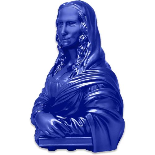 MUSART Exclusive Mona Lisa Statue Home Decor Limited Edition of 100 Urethane Resin with Urethane Glass Coat 10 Inches Height 3 Lbs (Blue)