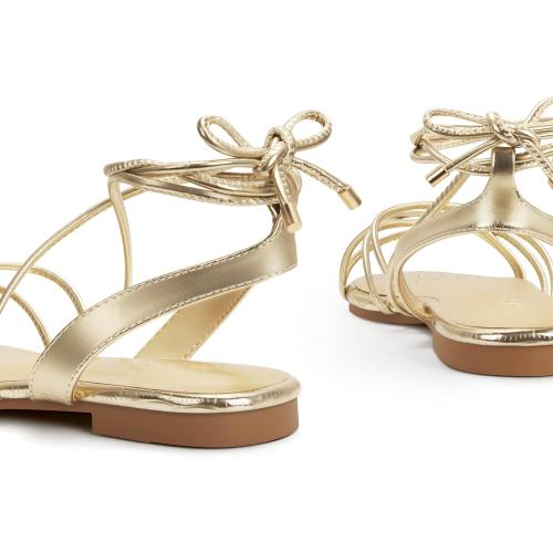 Size 8.5 .... Dream Paris Women's Strappy Sandals Gladiator Lace Up Flats Summer Wrap Open Toe Tie Up Shoes