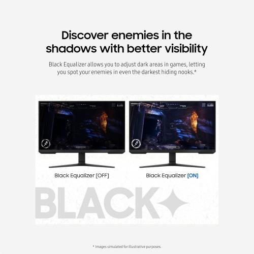 Samsung 24-Inch Odyssey G3 (G30D) Series FHD Gaming Monitor, 1ms, 180Hz, AMD FreeSync, Adjustable Stand, Black Equalizer, Virtual Aim Point, Eye Saver Mode, Flicker-Free, LS24DG302ENXZA