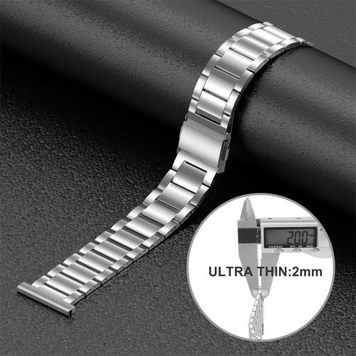 Wearlizer Stainless Steel Compatible for Fitbit Versa/Versa 2, Ultra-Thin Lightweight Replacement Bands for Women & Men