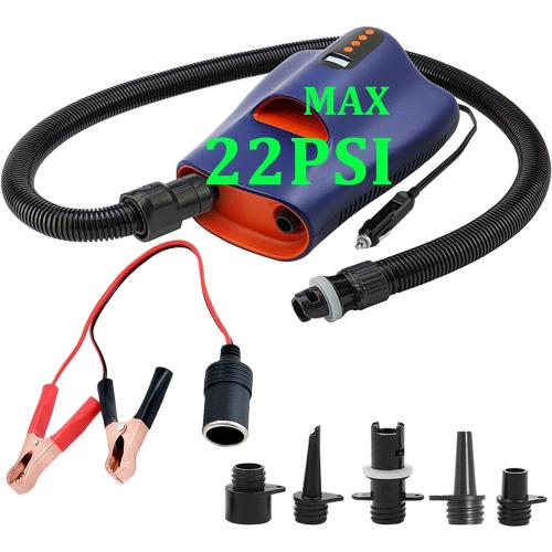 22PSI SUP Air Pump Electric Stand Up Paddle Board Pump SUP Air Compressor Dual Stage Auto-Off Inflate Deflate for Inflatable Boat Raft Tent Fishing Kayak