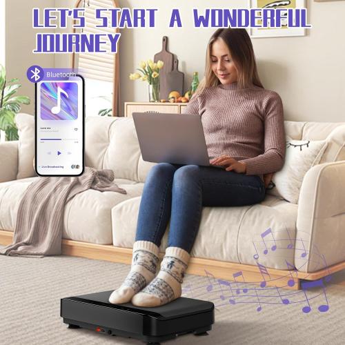Vibration Plate Exercise Machine | with Bluetooth for Lymphatic Drainage | 400lbs Capacity with 9 Preset Modes & 99 Speed | Home Gym Equipment for Whole Body Vibrating Workout | Weight Loss & Toning