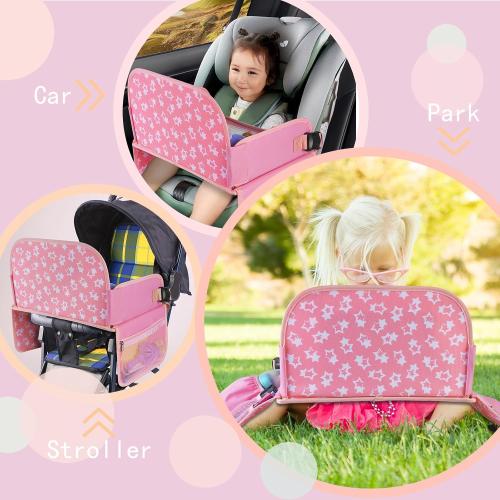 MENZOKE Kids Travel Tray for Toddler Car Seat Pink