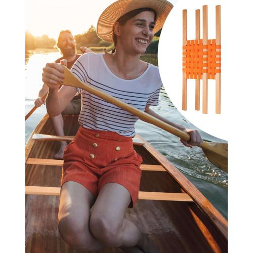 34″ Wood Canoe Seat with 32″ Paddles, 4Pcs Replacement Canoe Hardware Accessories