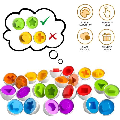 TEMI Toddler Chicken Easter Eggs - Color Matched Game Shape Sorter with 6 Toy Eggs for Kids 3-5, Fine Motor Skills Sensory Toys, Educational Gifts for 3-6 Girls Boys Baby