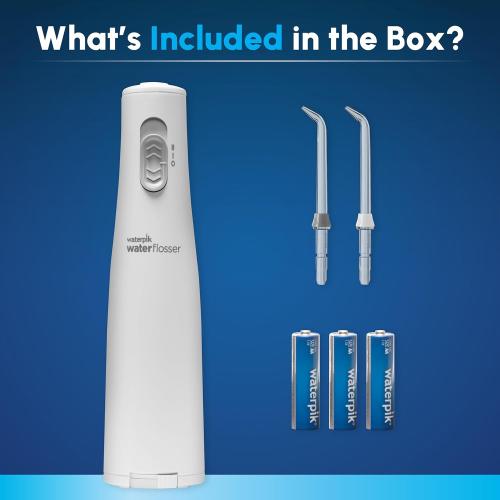 Waterpik Cordless Express Water Flosser, Battery Operated & Portable for Travel & Home, ADA Accepted, Waterproof for Shower Use, White WF-02, Packaging May Vary
