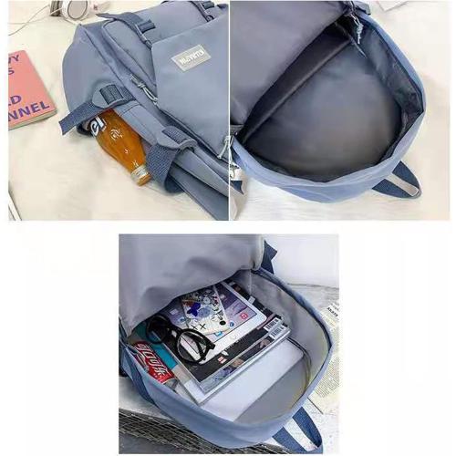 MYSNKU School Backpack for Girls Women Ladies Backpack School Bag Bookbag Set with plush toy for Teen Girl (Beige)