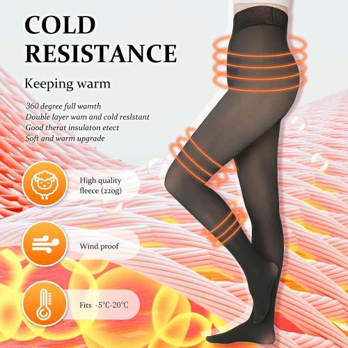 Fleece Lined Tights Women, Warm Pantyhose leggings Women,Fake Translucent Thermal Skin Colored Tights for Winter