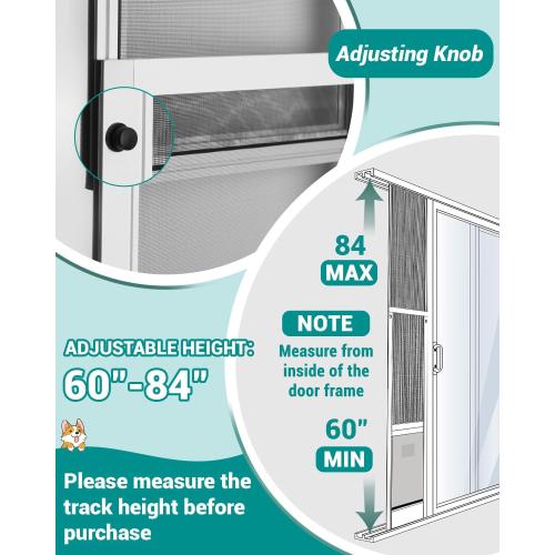 Dog Door for Sliding Door - Large Dog Door for Sliding Glass Door - Patio Sliding Door Dog Door Insert - Easy Installation, Security Lock, Weather Proof Panel