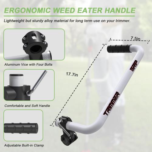 Weedeater Handle, Weedeater Handle Extension, Ergonomic Trimmer Handle Grip, String Trimmer Handle, Lawn Trimmer Handle Grip, Extension for Trimming, Lawn Care and Landscaping 17.7IN