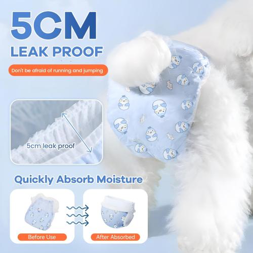 Disposable Dog Diapers Count Absorbent Soft Puppy Doggie Diapers for Female Dogs with Stretchy Waist Puppy Diaper in Heat Period Excitable Urination (L 30PCS)