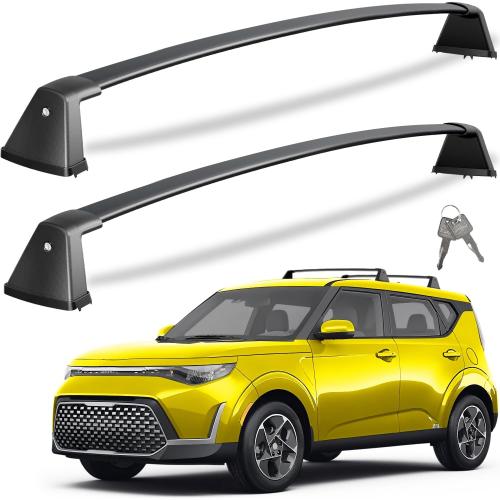 Tuyoung 220lbs Lockable Roof Rack Cross Bars Compatible with Kia Soul 2020 2021 2022 2023 2024 2025 Without Side Rails, Aluminum Roof Rails Crossbars Cargo Bars Luggage Carrier Black Accessories