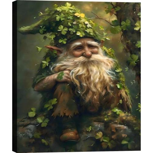 St Patricks Day Canvas Print Wall Art 8x12, St patrick’s Pictures for Living Room Wall Decor, Framed Rustic Clover Poster for Bedroom Office, Green Canvas Artwork for Home Decoration