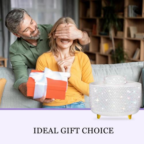 Bling Silver Rhinestone Desk Organizer with 5 Slots 360 Degree Rotating, Bling Pen Holder Makeup Brush Holder for Women, Silver Rhinestone Office Accessories