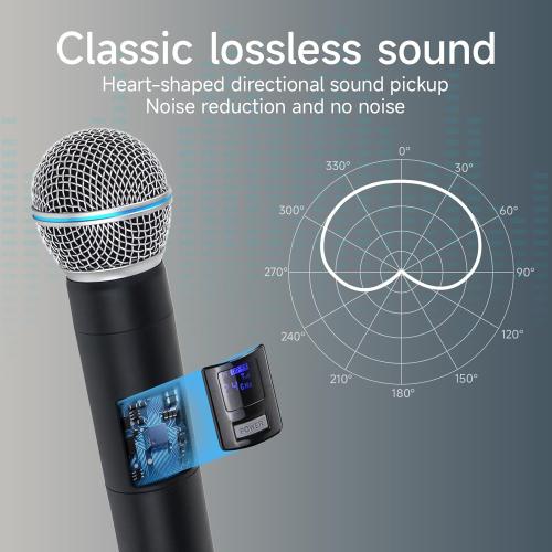 Professional Wireless Microphone for Podcast, Karaoke & Singing – 2.4GHz Portable Dynamic Mic with 150ft Range, 8H Battery,Micrófono Inalámbrico for Streaming & Live Performance