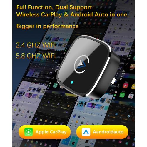 Wireless CarPlay Adapter for iPhone,Mini USB Design,2026 Upgrade with Built-in Wired for Apple CarPlay Plug and Play Fast Stable Connection Car Play for iPhone & Android