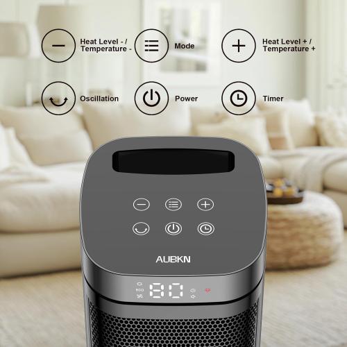 Portable Space Heater, 1500W Ceramic Heating Fan with Thermostat, Remote Control, 3 Heating Modes, 70° Oscillation, Ideal for Office, Home, and Bedroom Use