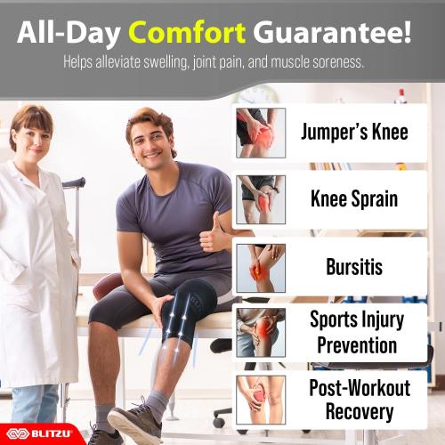 Knee Brace Men & Women, Knee Compression Sleeve Support Wrap Tendonitis XL | 2 Pack, Joint & Patella Stabilization, Arthritis Pain Relief, Meniscus Tear, ACL Injury Recovery, Running, Sports, Workout