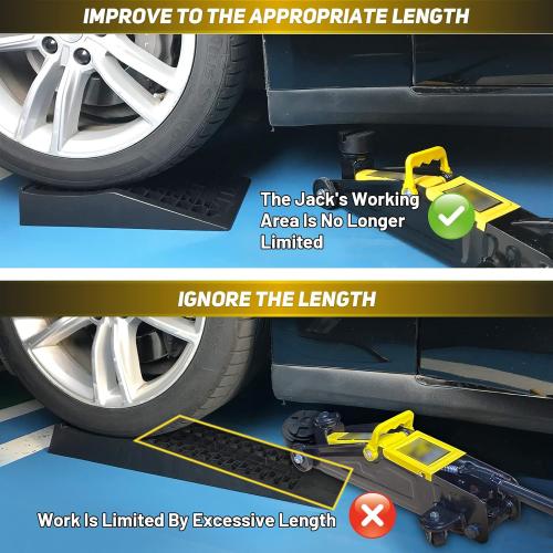 Car Ramps for Jack Support and Lift Vehicle Maintenance, Lightweight Low Profile Car Ramps for Garage, Heavy Duty Tire Ramps for Low Chassis Cars, 17.5''x10''x3.14'' (2PCS)