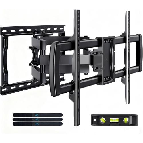 Full Motion TV Wall Mount Bracket for Most 32-85 inch TVs,TV Mount with Dual Articulating Arms,Tilt/Swivel/Extension/Leveling,Fits 8” 12” 16 Studs,Max VESA 600x400mm, Holds up to 132lbs