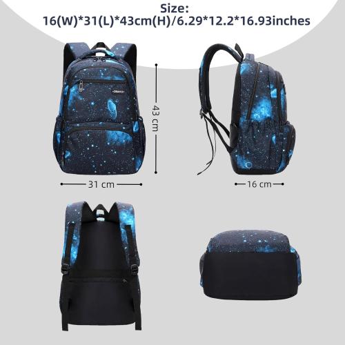 MITOWERMI Kids Backpack for Boys Girls Elementary School Backpacks Boys Children Bookbags Primary Kindergarten Backpack Galaxy Black Blue