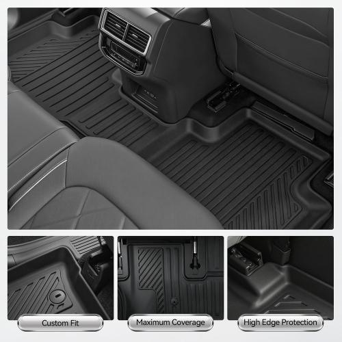 Floor Mats for 2018-2026 Jeep Wrangler 4XE 4 Doors(Not for JL or JK), Cargo Mat, All Weather TPE Cargo Liner Replacement Protection for Jeep Wrangler Accessories Door Sill Guards