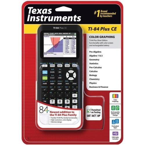 Texas Instruments TI-84 Plus CE Graphing Calculator, Black