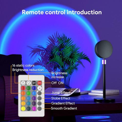 UNTESTED...Sunset Lamp Projection Led Lights with Remote, Multicolor Colors Night Light 360° Rotation Rainbow Lights 4 Modes Setting for Photography/Selfie/ Party/Home/Living Room/Bedroom Decor, Gifts for Women