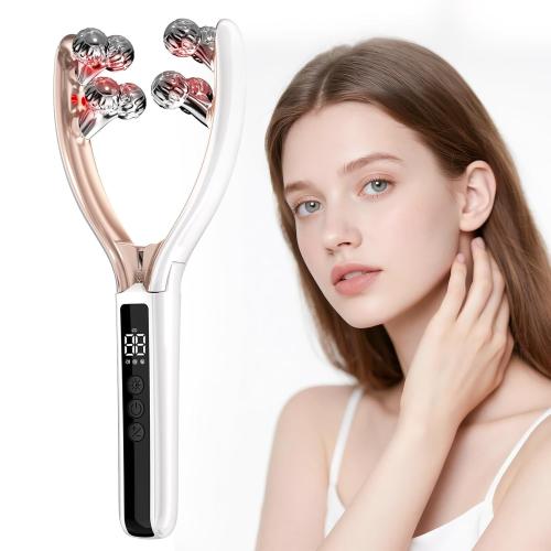 Doge&Vollar Face and Neck Massager | Jaw Massager with Face Roller | Facial Sculpting Tool for Tmj Massager | Vibration & Relaxation Gift for Home & Travel Use