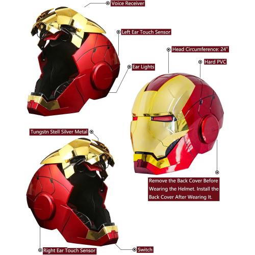 Iron MK5 Helmet Voice Control Cosplay Wearable Cosplay Electronic Open/Close LED Eyes 1:1 Mask Model