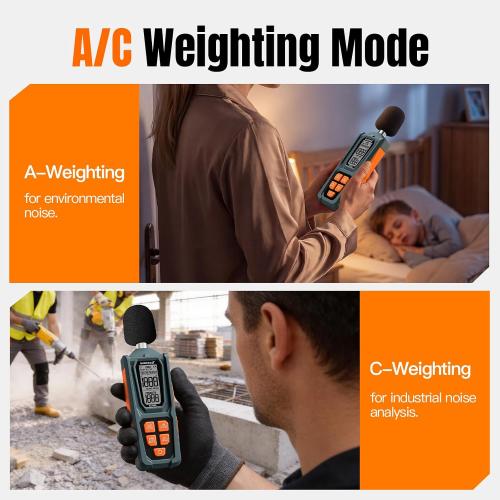 Decibel Meter, Goldeep SL750A Digital Sound Level Meter 30-130dB,