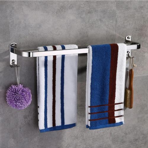 Towel Rail Double Bath Towel Rack Stainless Steel Towel Shelves with Hooks Wall Mounted Towel Holder Towel Bar for Kitchen Bathroom 30cm-70cm (Size : 70cm)