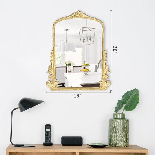 Vintage Small Arched Mirror, 17x 12 Wall Mounted Tabletop Vanity Mirror | Adjustable Stand, Sturdy Frame for Living Room, Bedroom Vanity (Makeup, Braiding), Bathroom, Entryway, Porch, Home, Dormitory