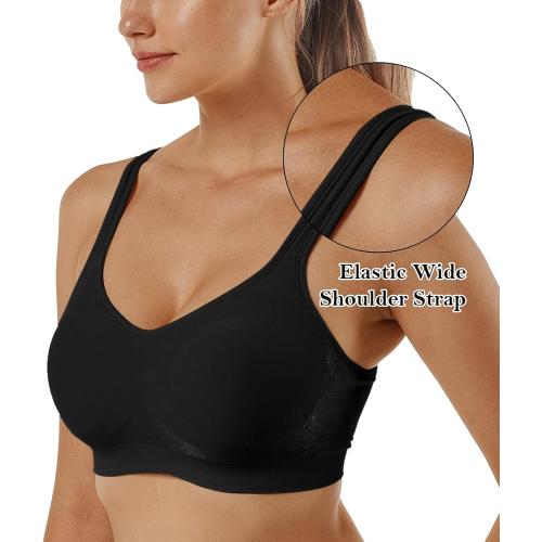 3 Pack Size M Vertvie Women's Wirefree Bras Seamless Full Coverage Plus Size Sports Bra for Sleeping Yoga Workout Everyday Wear Bralette