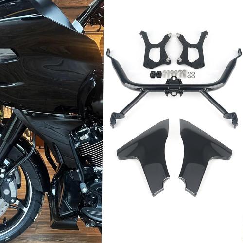 Motorcycle Side Fairing Panel Bracket Kit for Harley Touring CVO Road Glide ST FLTRXSTSE 2024 FLTRXSE 2023, Unpainted/Bright Black Spoilers Cover Support Accessories