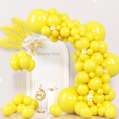 130pcs Yellow Balloons Different Sizes 18 12 10 5 Party Latex Balloons for Boys Girls Birthday Baby Shower Gender Reveal Wedding Sunflower Party Decorations