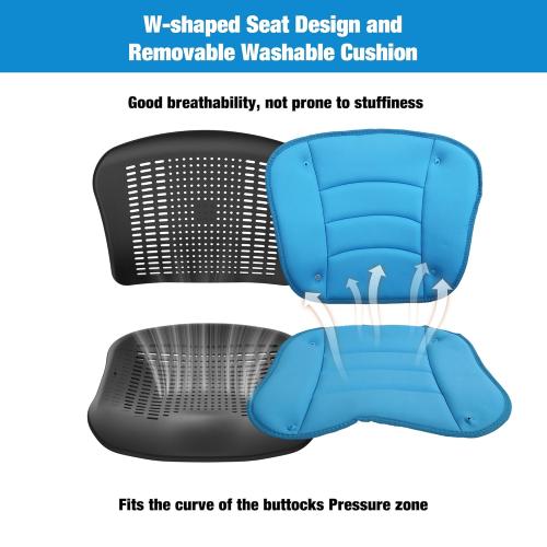 Wheelchairs for Adults,Transport Wheelchair Lightweight Foldable with Removable Cushion,Transport Chair,Ergonomic Travel Wheelchair with Telescopic Handle,Gifts for Grandpa,Blue