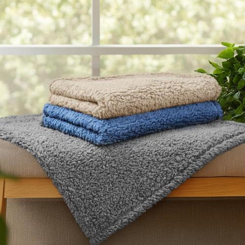 1 Pack 3 Calming Blankets Fluffy Premium Fleece Pet Blanket Soft Sherpa Throw for Dog Puppy Cat Beige Large (41 x31'')