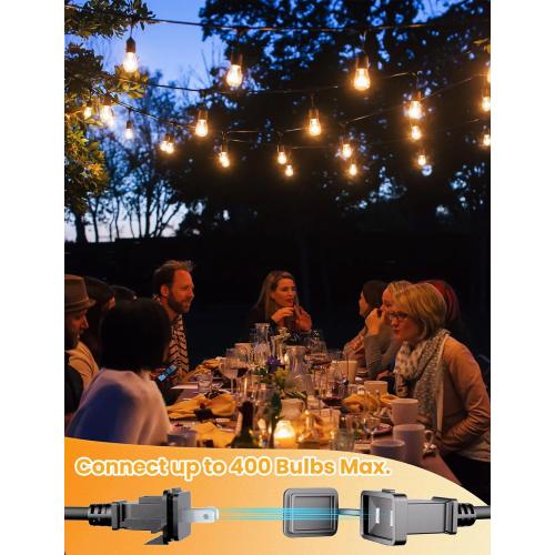 Svater Outdoor String Lights Led 105FT, Commercial Grade Patio Light with 1W Dimmable S14 Shatterproof Bulbs, ETL Listed Heavy-Duty Outside Waterproof Cafe Bistro Market Lighting Warm White