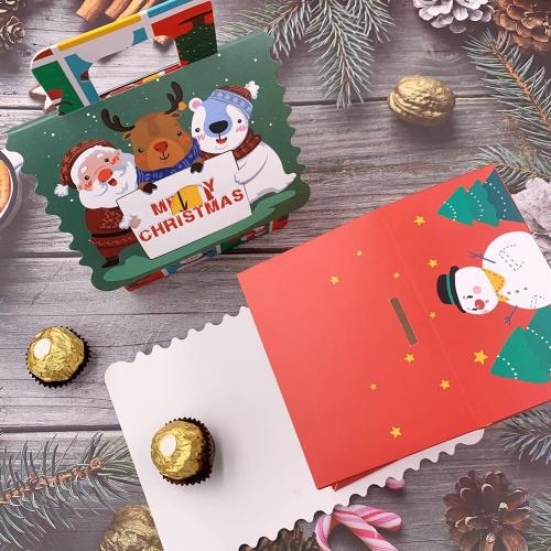 Suponey Christmas Gift Boxes,12pcs Christmas Treat Boxes Santa Candy Box Xmas Party Favor Box for Holiday Gift Wrapping Home Decoration